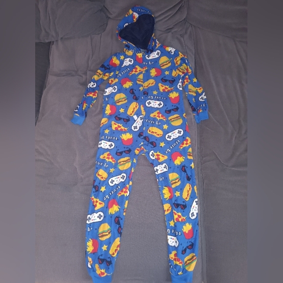 The Children's Place Blue Pajama Onesie Size 7/8 - Picture 1 of 3